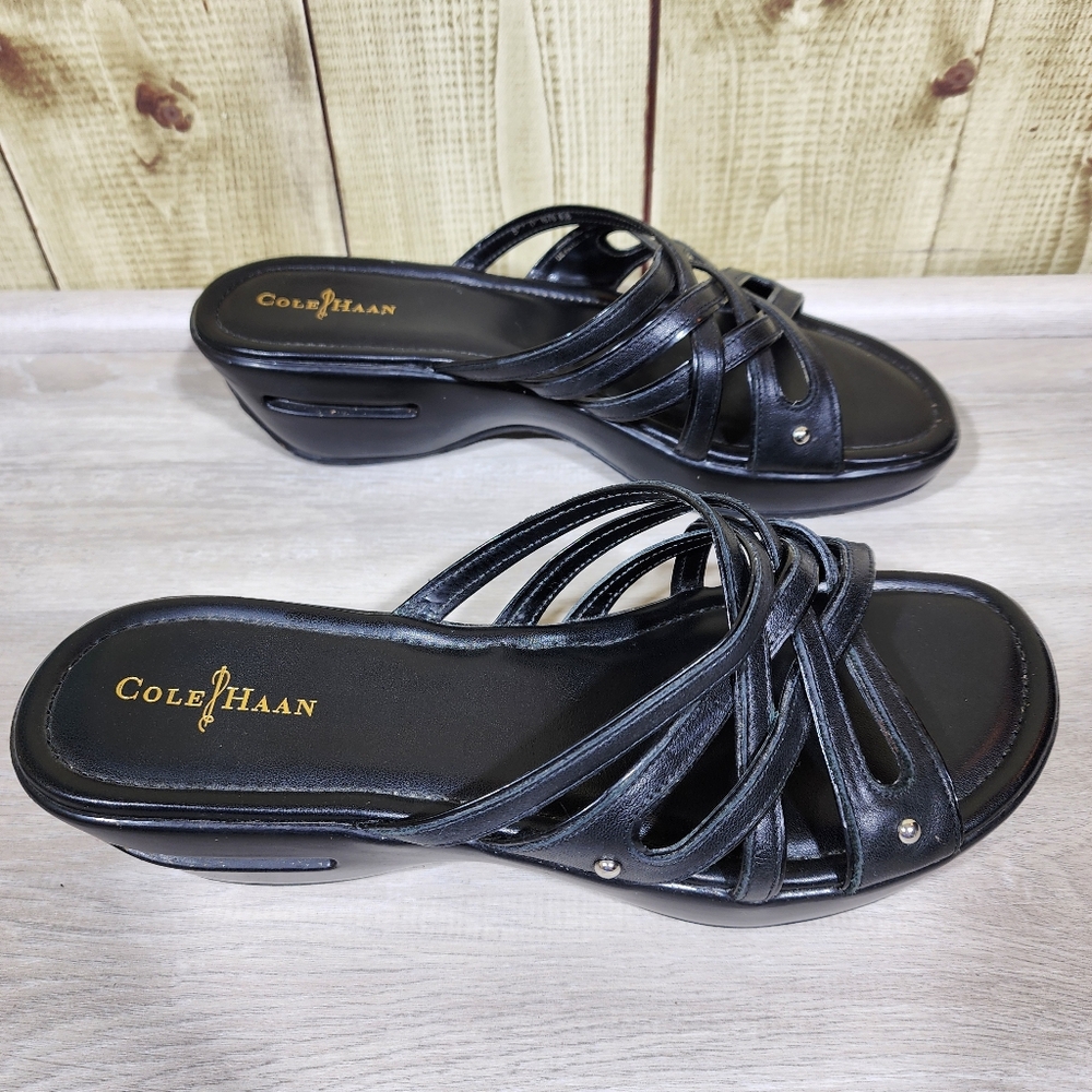 Cole Haan Nike Air Ezra Strappy Wedge Mules Sandals size 8.5 B